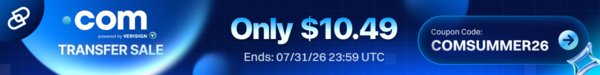 Dynadot .com Transfer Sale โ only $10.49, coupon COMSUMMER26