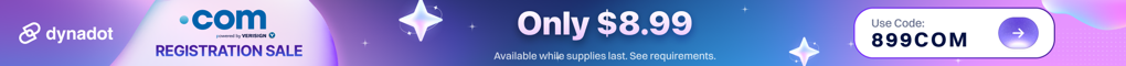 Dynadot — .com Registration $8.99