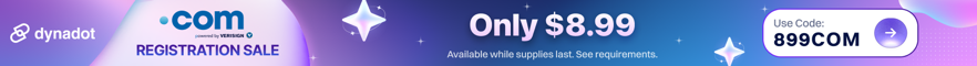 Dynadot — .com Registration $8.99